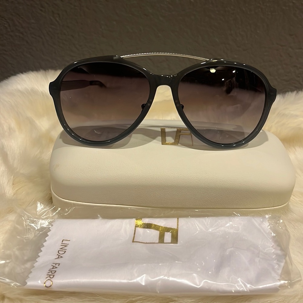 New Linda Farrow luxe lfl/104/3 aviator sunglasses